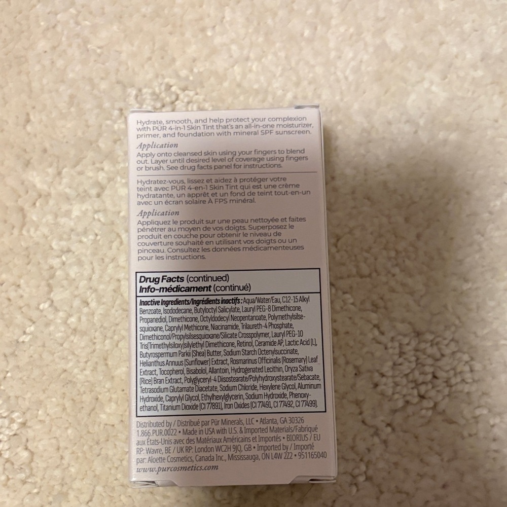 New in Box PUR 4-in-1 Skin Tint with SPF 50 Protection Shade MN4 - Picture 3 of 5